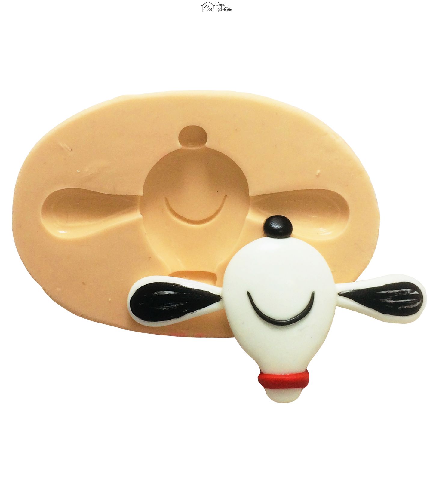 Molde de silicone - Rosto Snoopy Alegre - Grande - P388