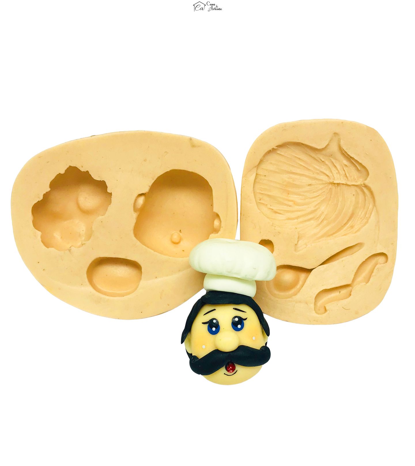 Molde de silicone - Rosto Cozinheiro Tridimensional