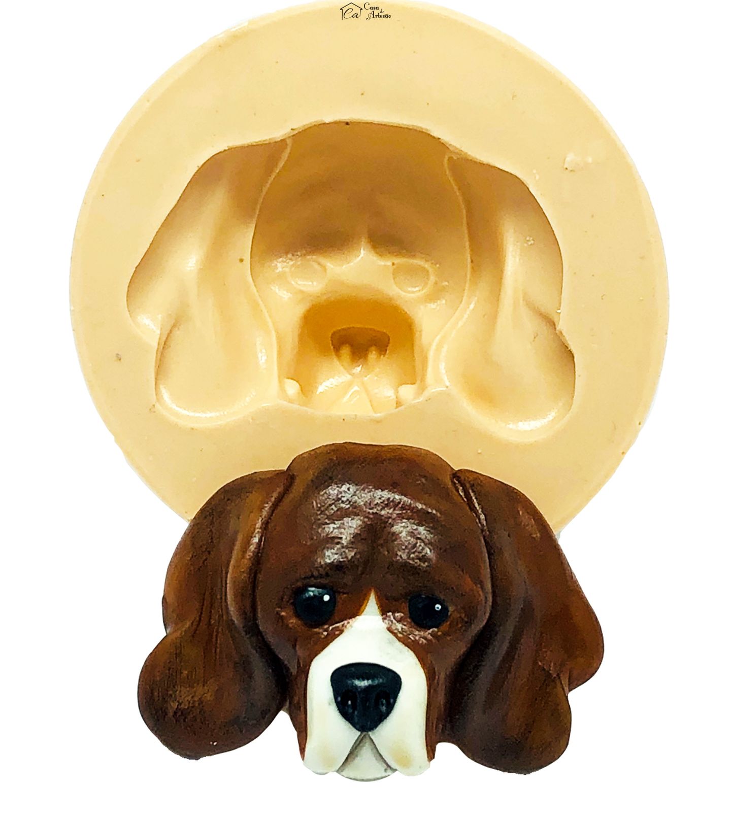 Molde de silicone - Cachorro - Rosto Beagle - Grande - P830