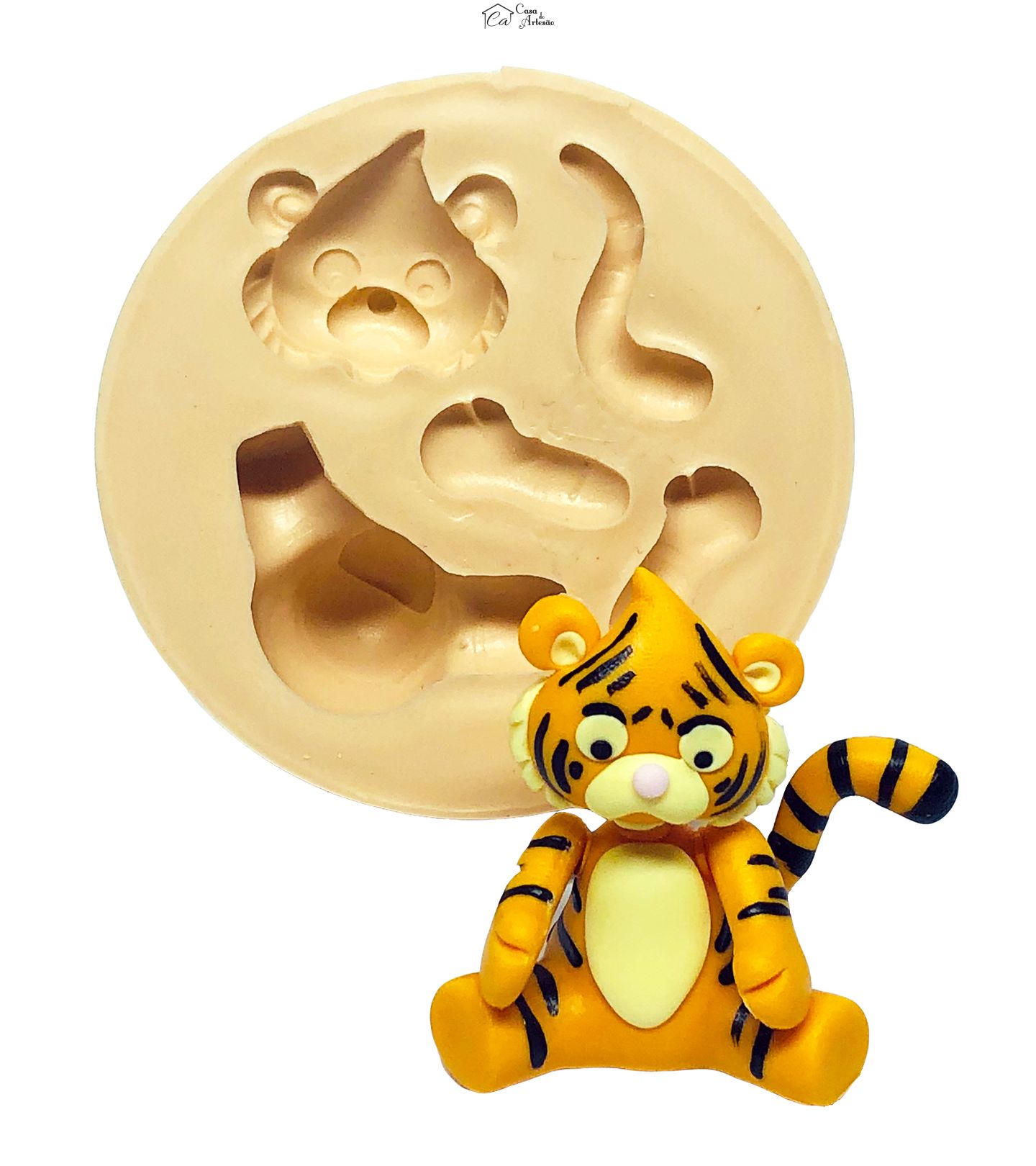 Molde de silicone - Tigre - Corpo Tridimensional - Medio - P700