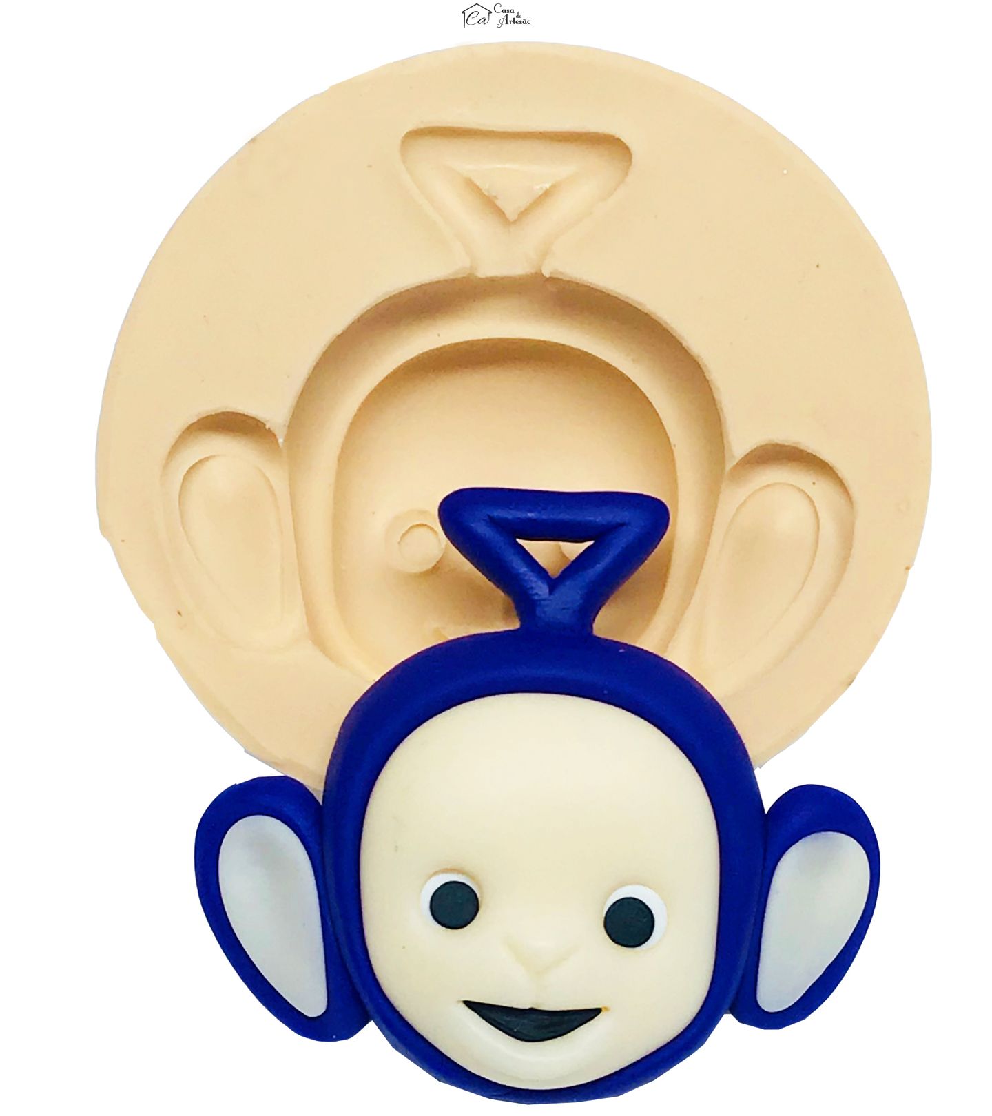 Molde de silicone - Teletubbies - Rosto Tinky Winky - Grande - P586