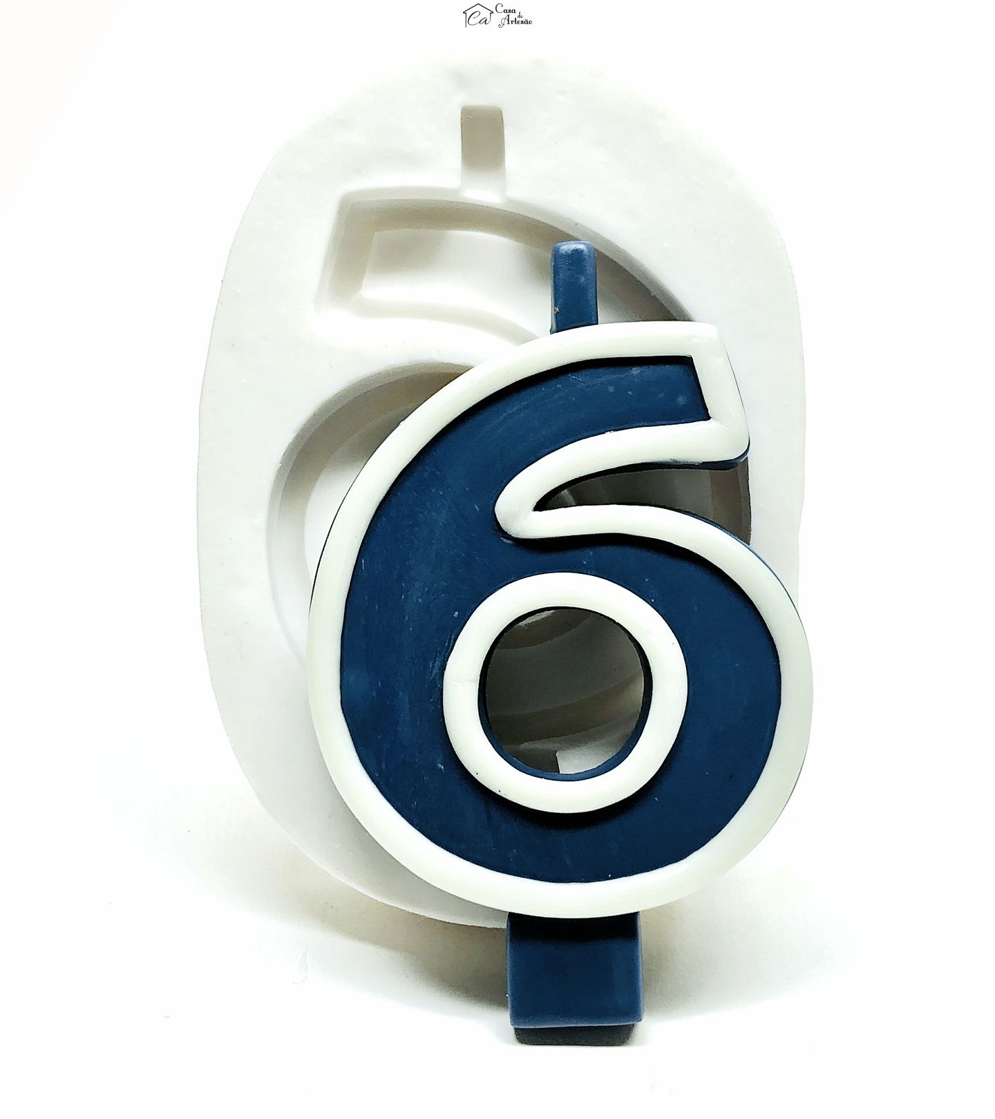 Molde de silicone - Numero 6 - Para Vela - P975