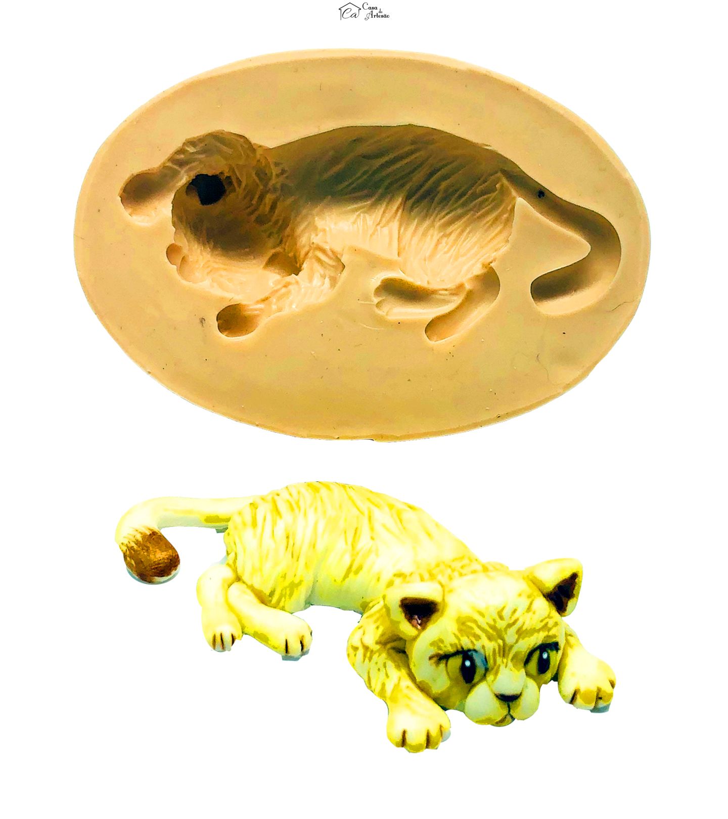 Molde de silicone - Gato - Deitado - Grande - P853