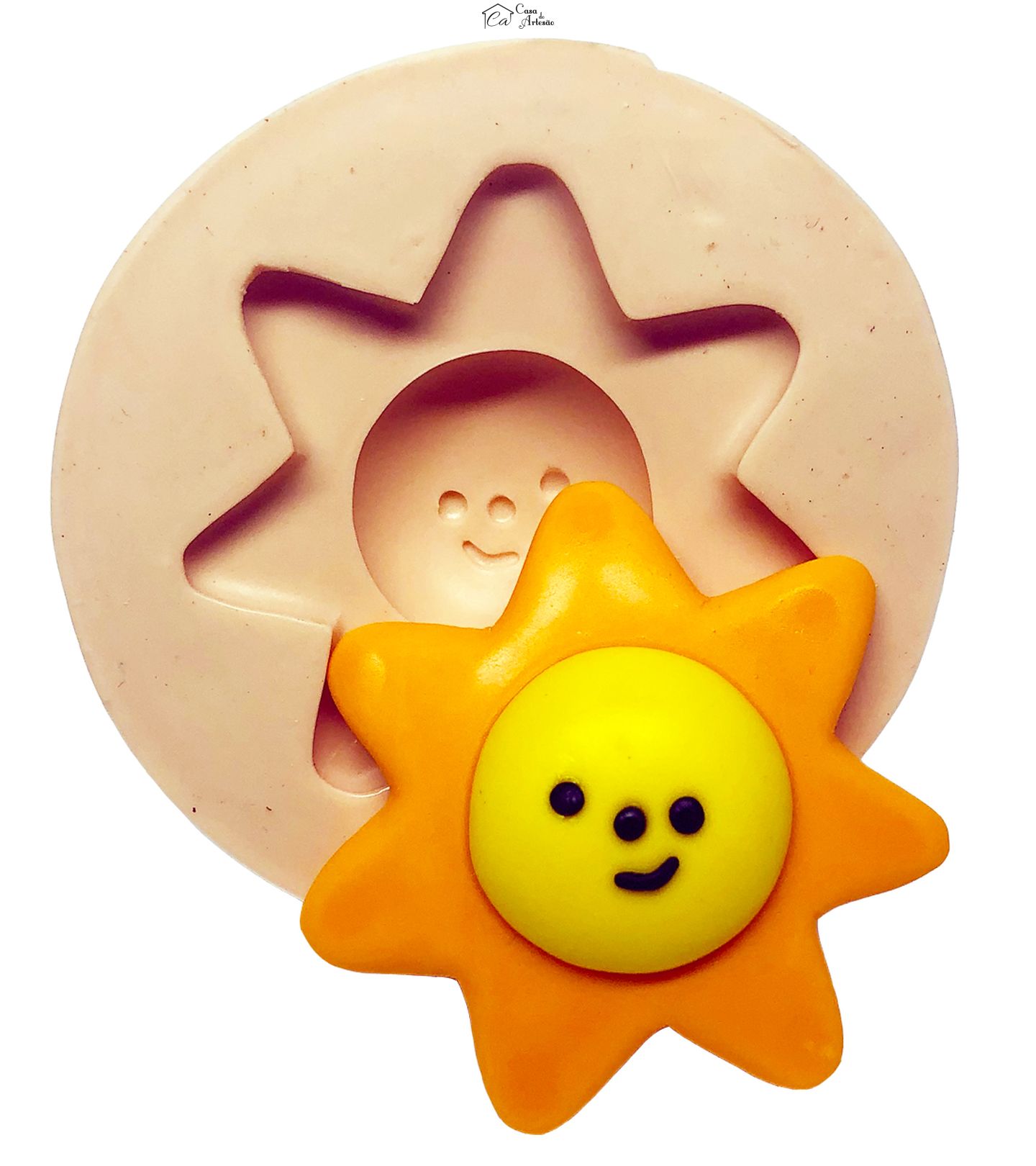 Molde de silicone - Cloud Doll - Rosto Sol - Grande - P735