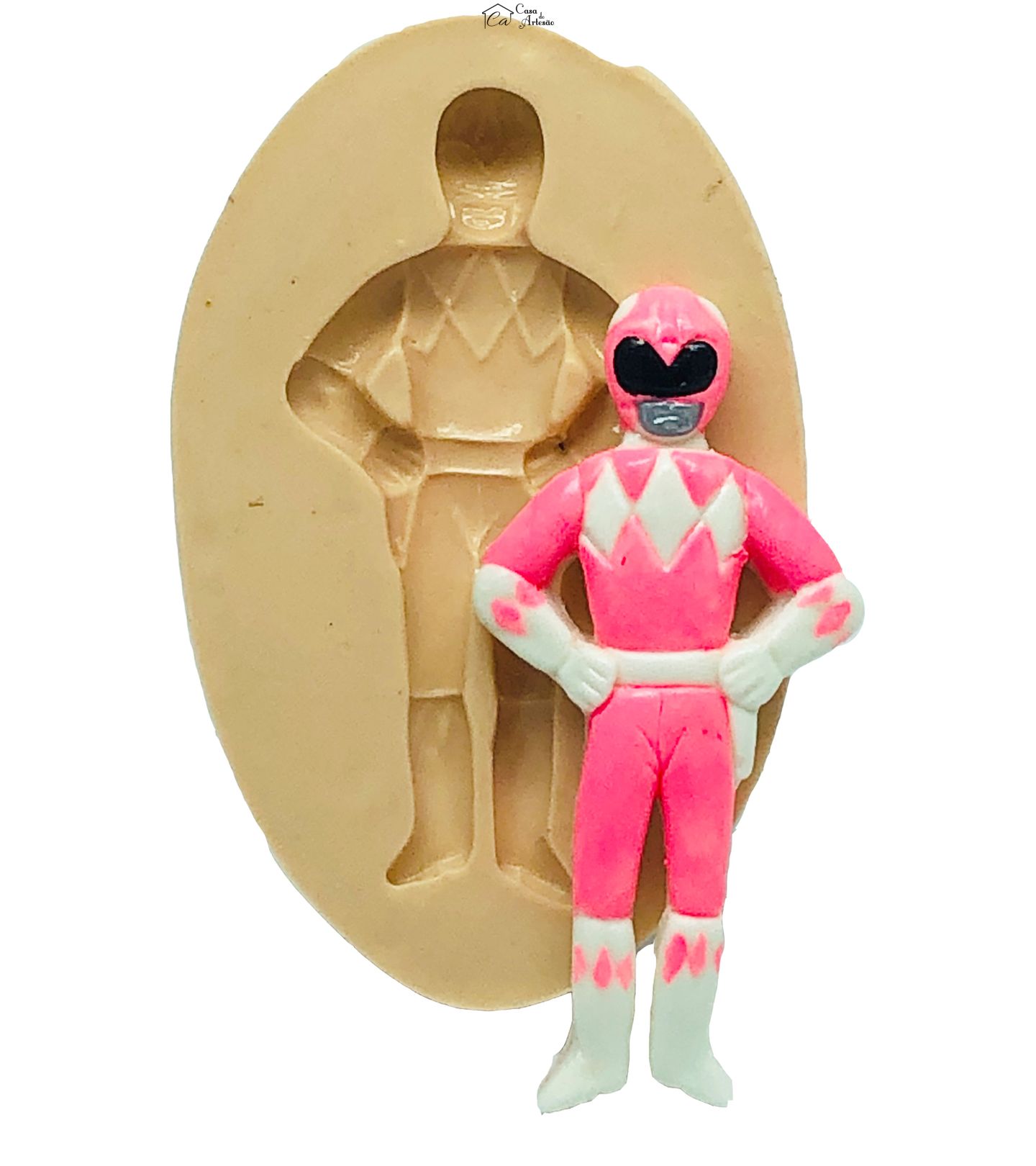 Molde de silicone - Power Ranger - Rosa - Medio - P801