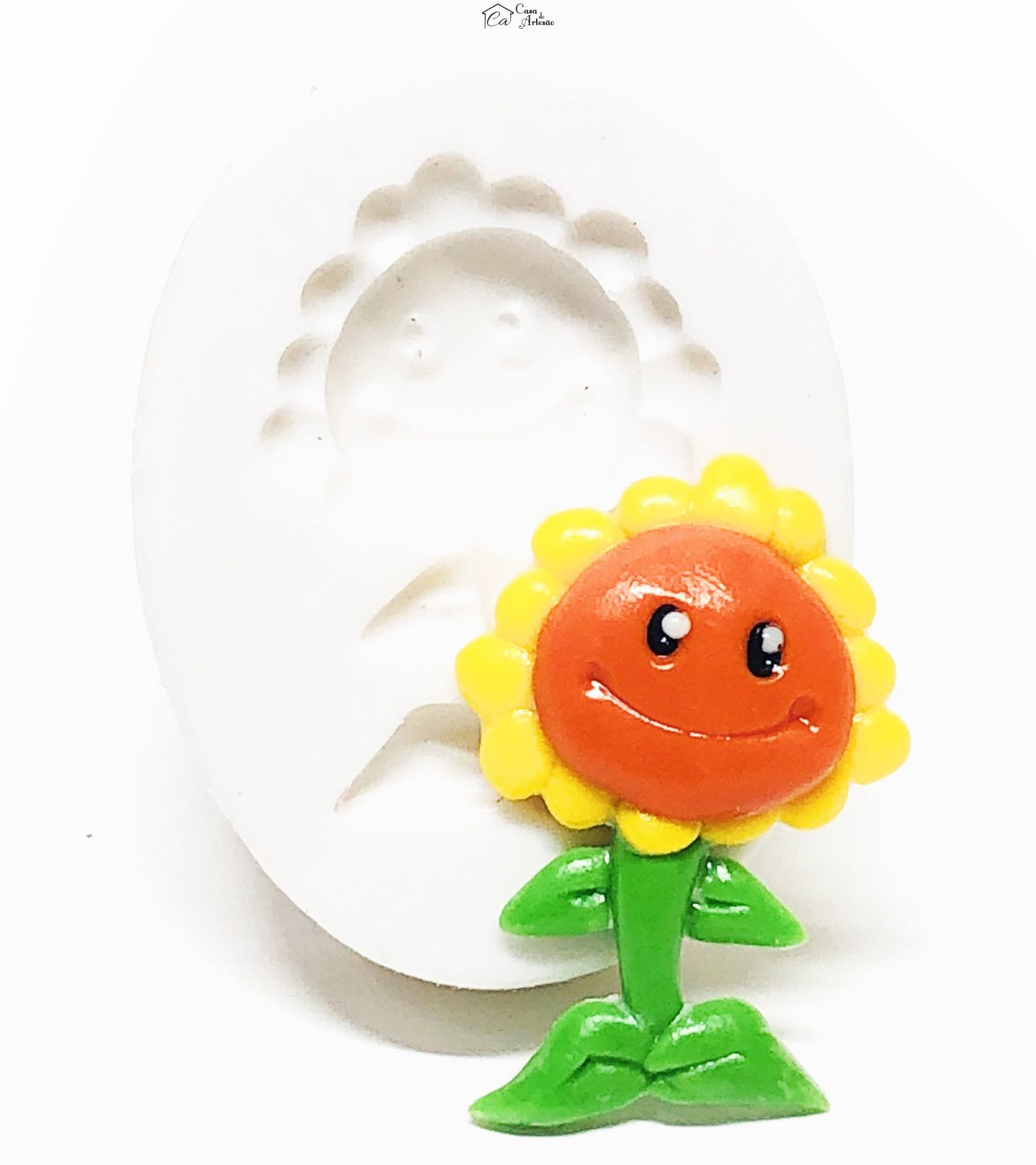 Molde de silicone - Plantas vs Zumbis - Girassol - Pequeno - P1063