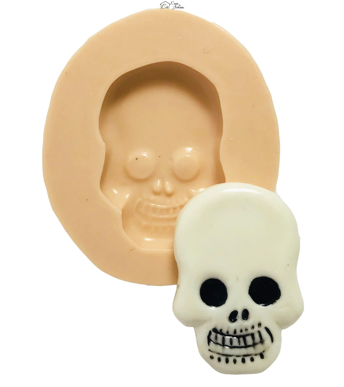 Molde de silicone - Halloween - Esqueleto - Caveira - Pequena - P422