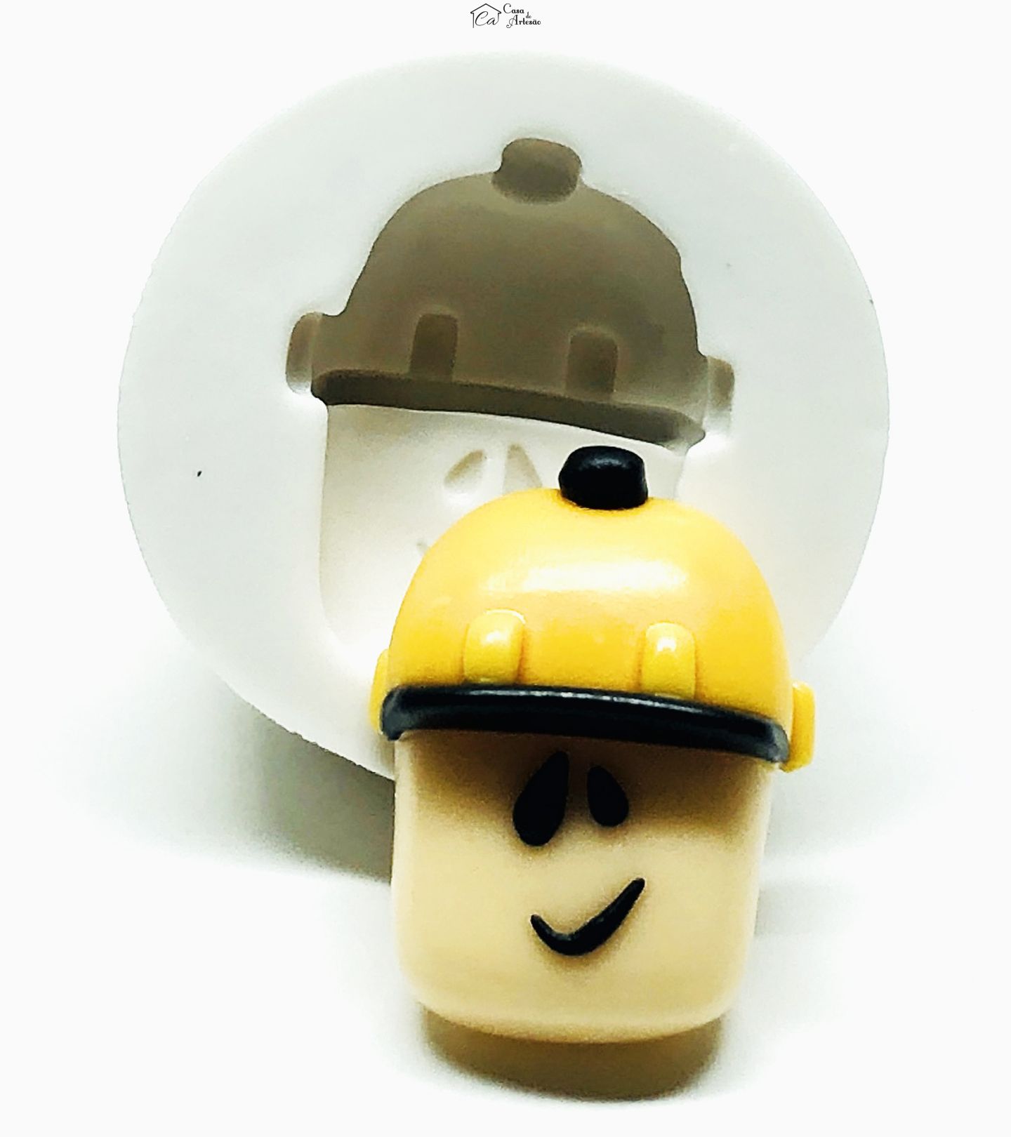Molde de silicone - Roblox - Rosto Builderman - Medio - P991