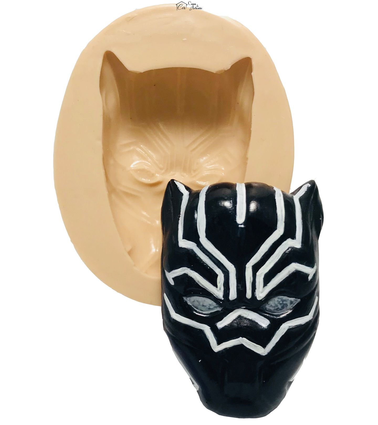 Molde de silicone - Os Vingadores - Mascara Pantera Negra - Grande - P421