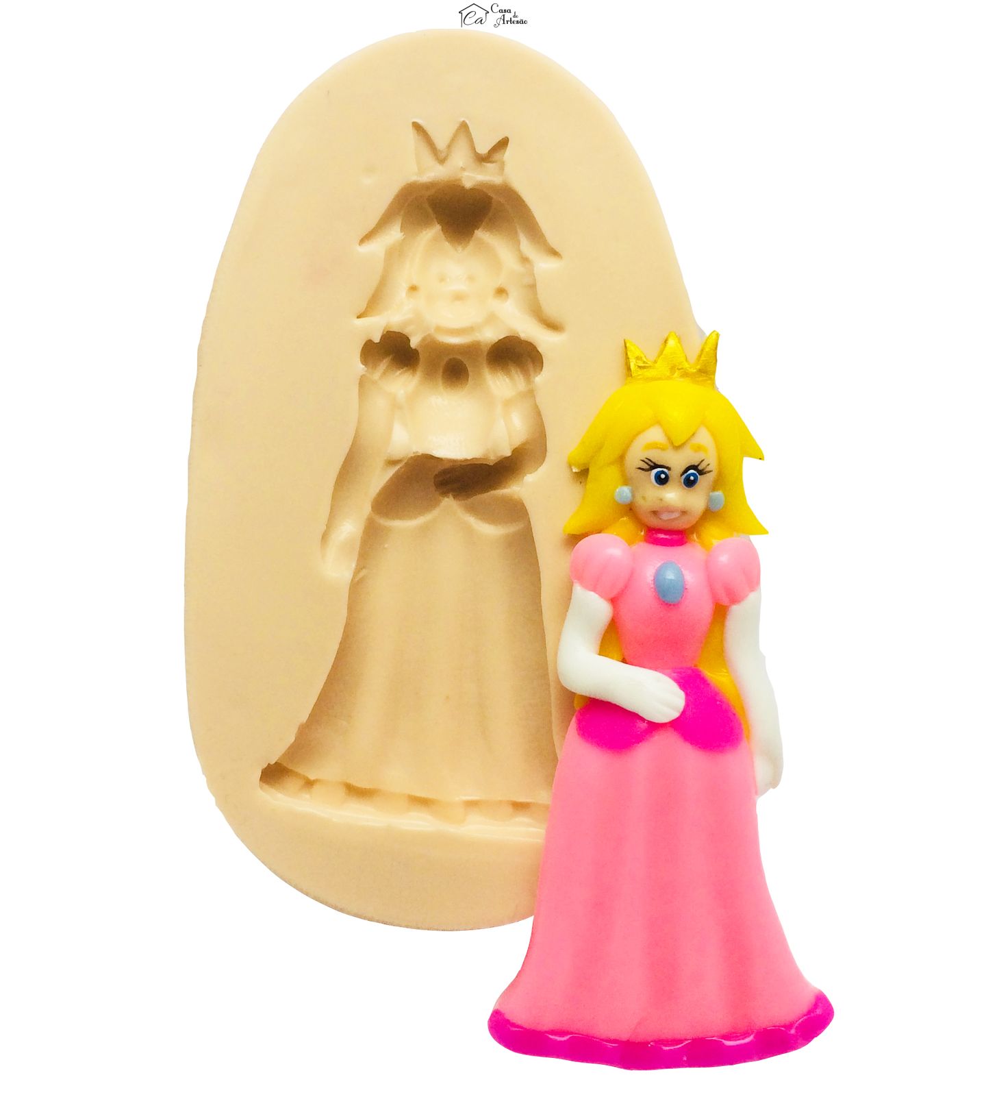 Molde de silicone - Super Mario Bros. - Princesa Peach Media - 290