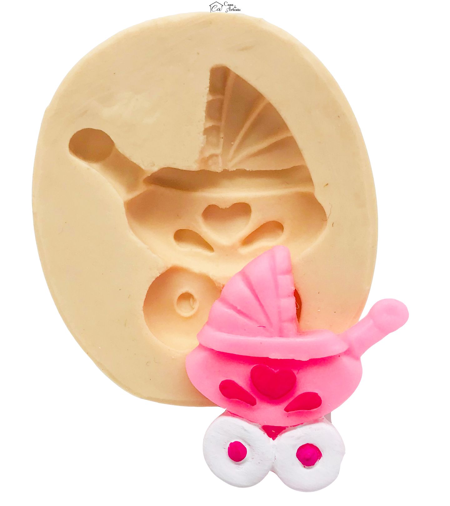 Molde de silicone - Carrinho de Bebe Mini