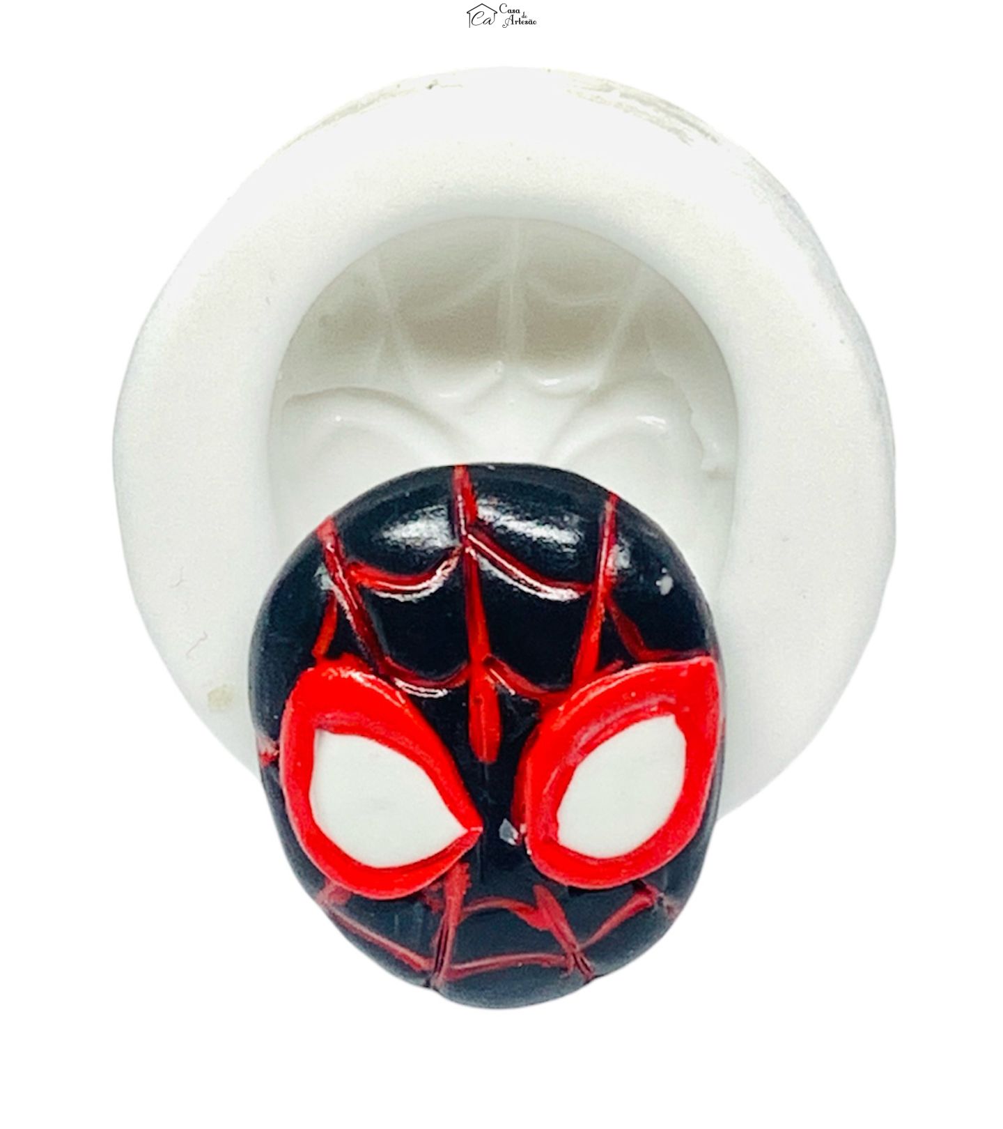 Molde de silicone - Homem Aranha - Rosto Miles Morales - Pequeno - P1232