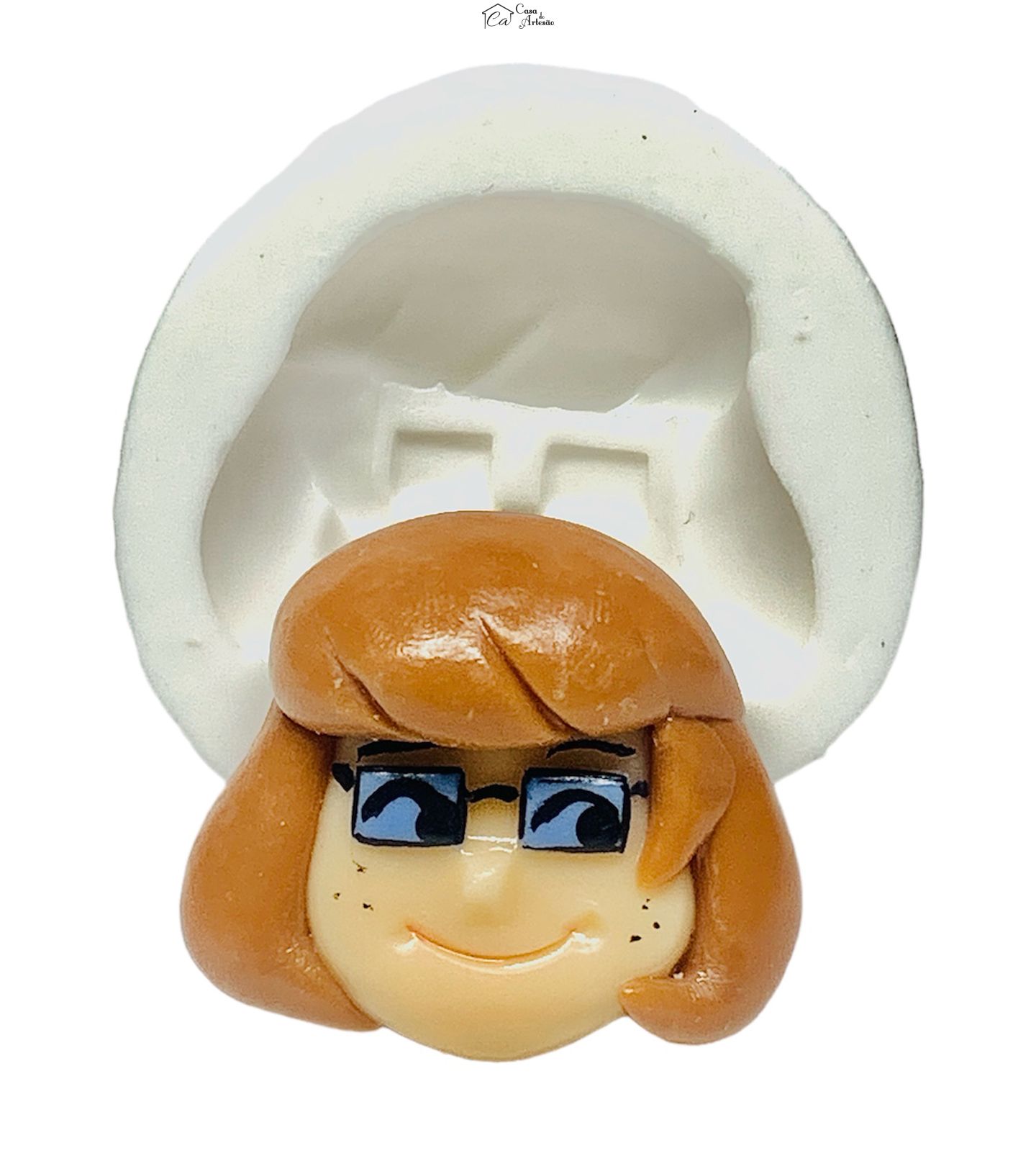 Molde de silicone - Scooby Doo - Rosto Velma - Grande - P1236