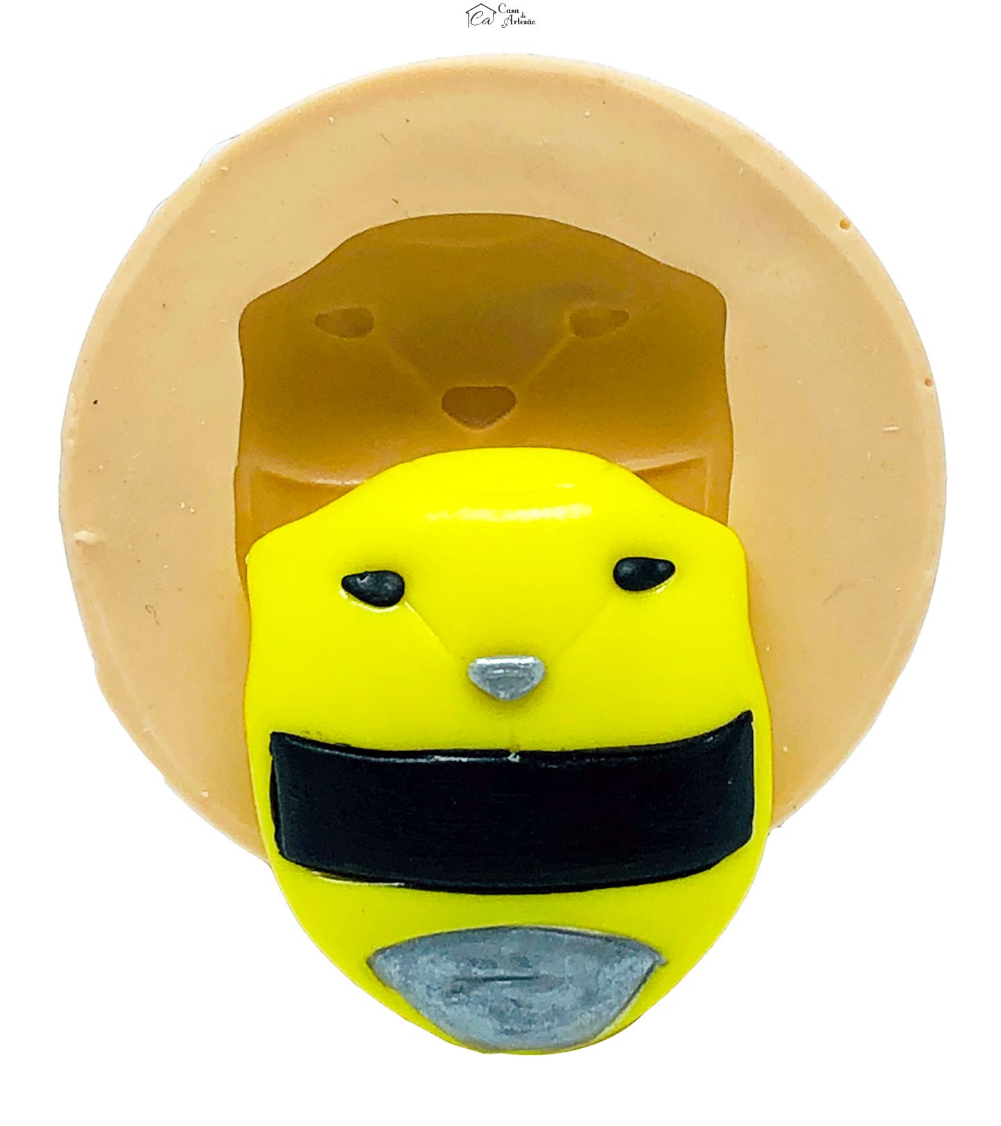 Molde de silicone - Power Ranger - Rosto Amarelo - Medio - P785