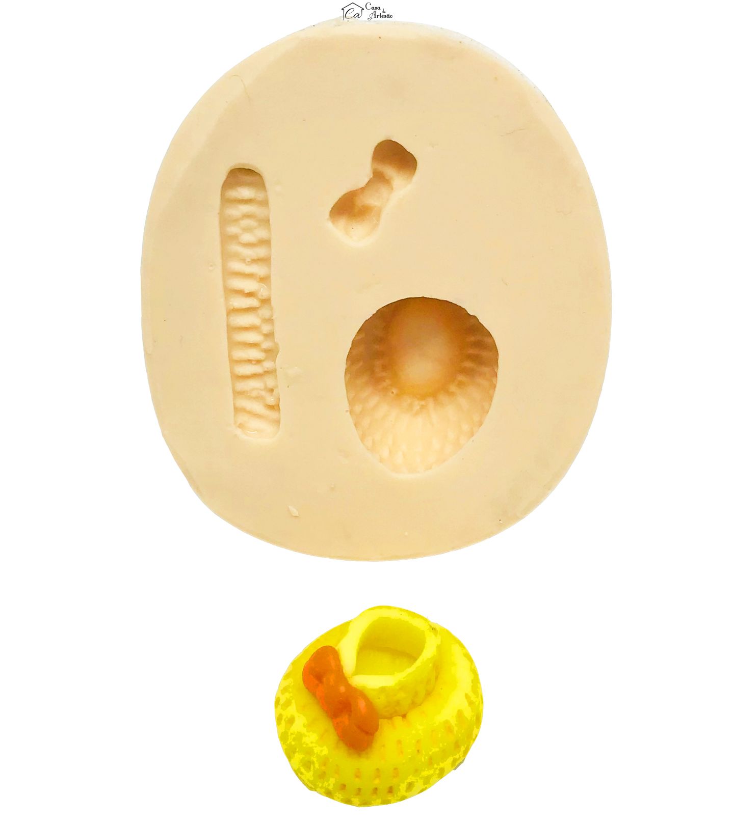 Molde de silicone - Sapato Lã Bebê c/ Laço - Mod.07