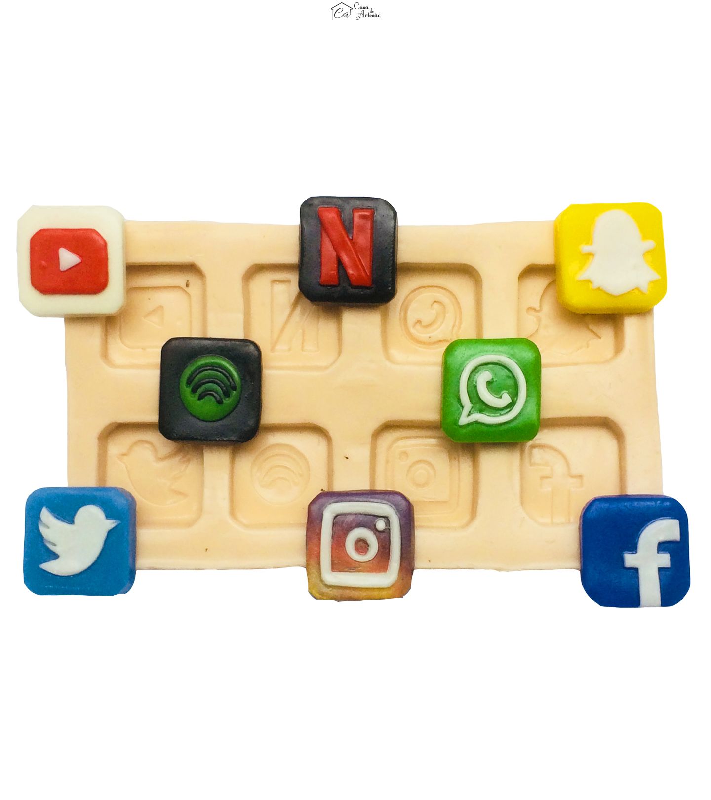 Molde de silicone - Redes Sociais - Logo - P210