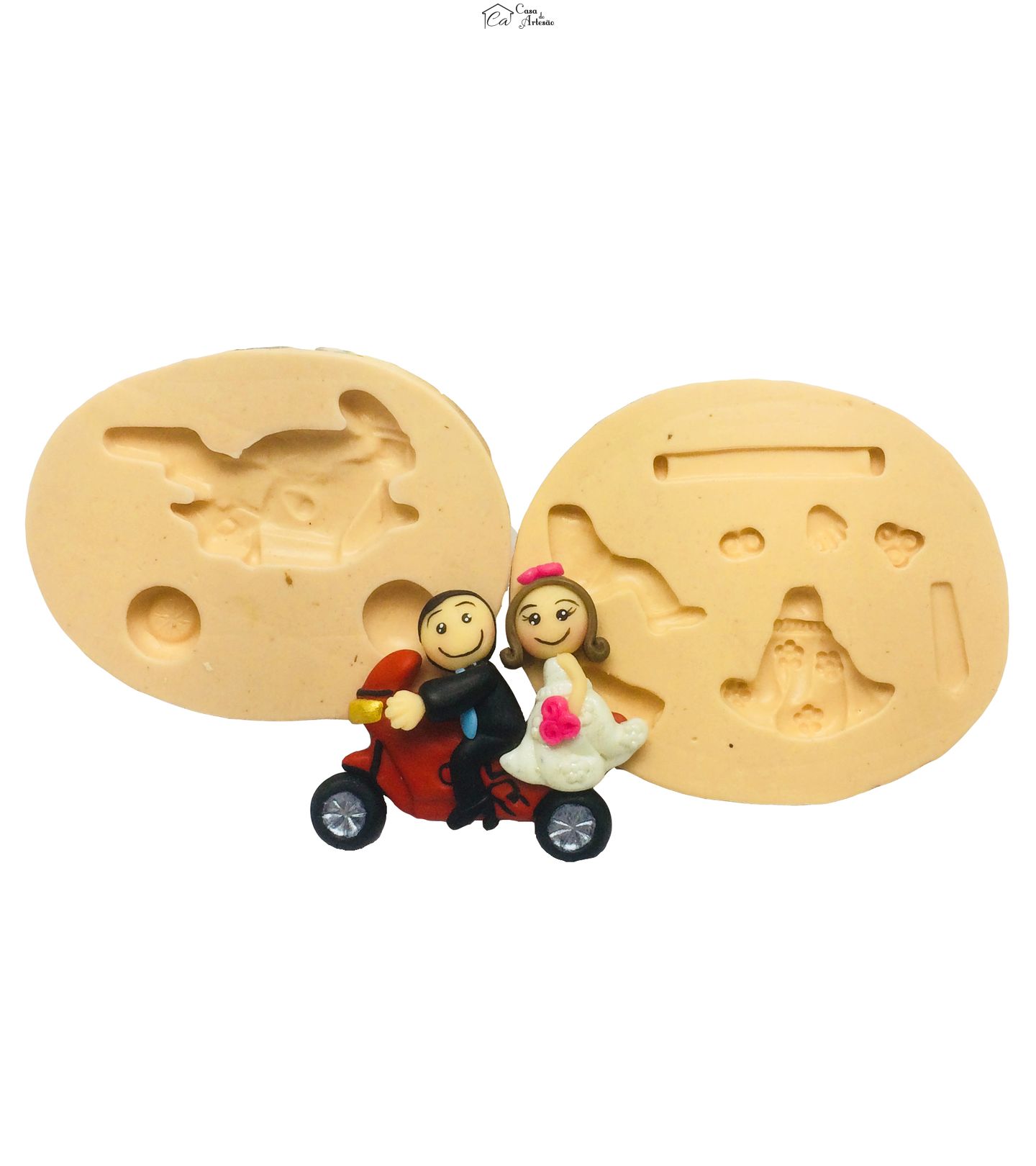 Molde de silicone - Noivos Na Moto