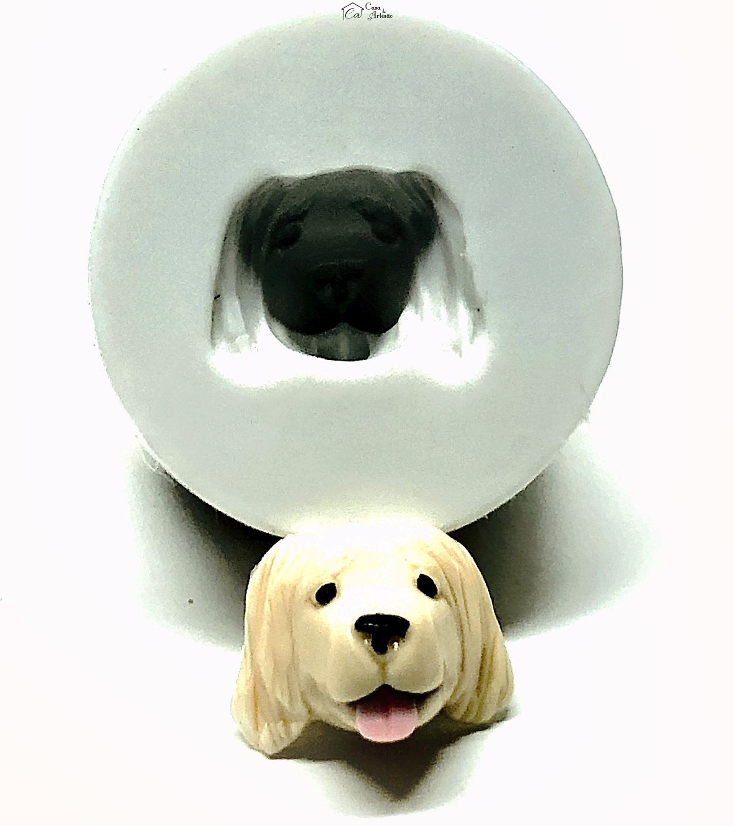 Molde de silicone - Cachorro - Rosto Golden Retriever - Pequeno - P1048