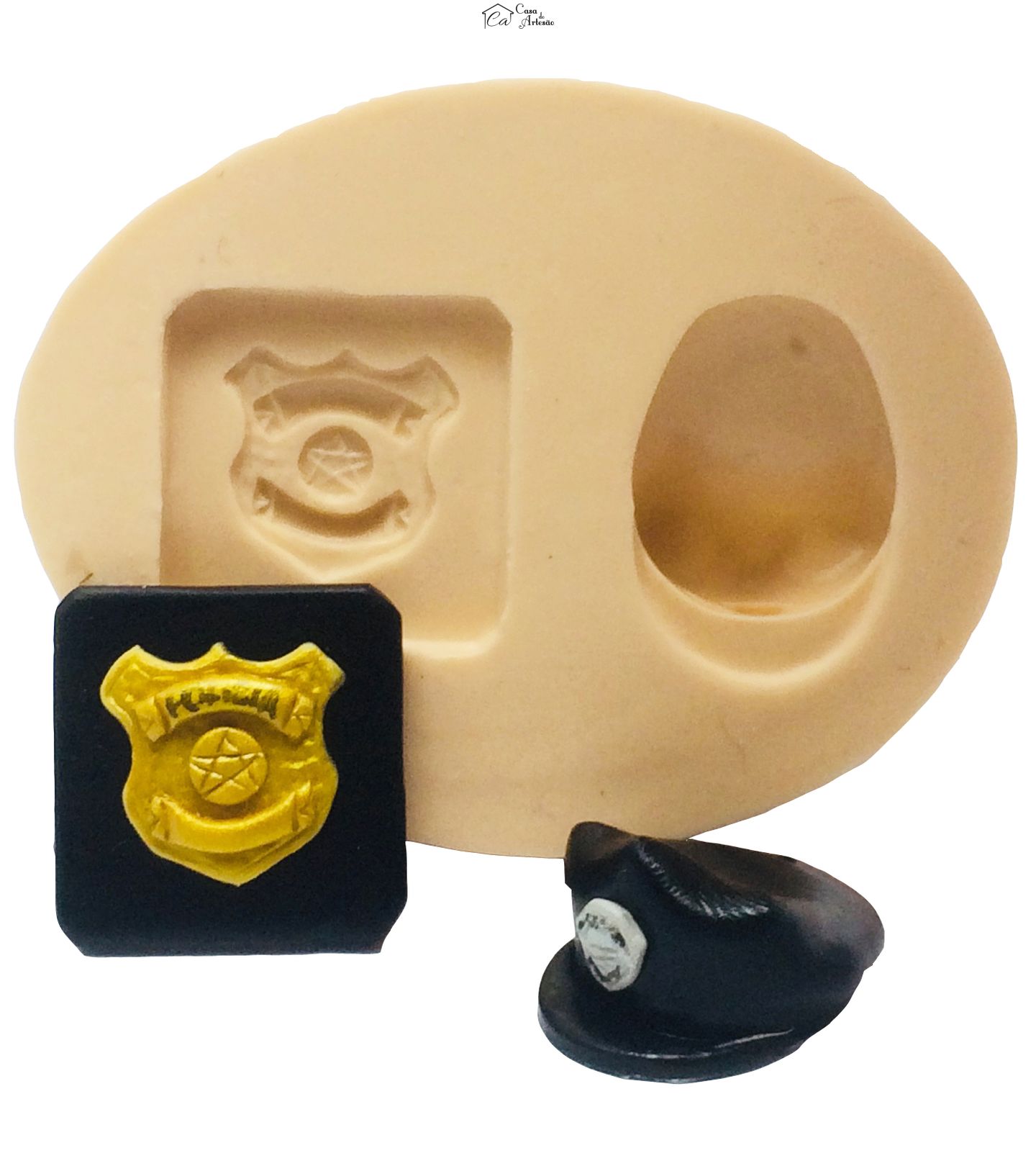Molde de silicone - Policia - Distintivo I e Bone Medio - P301