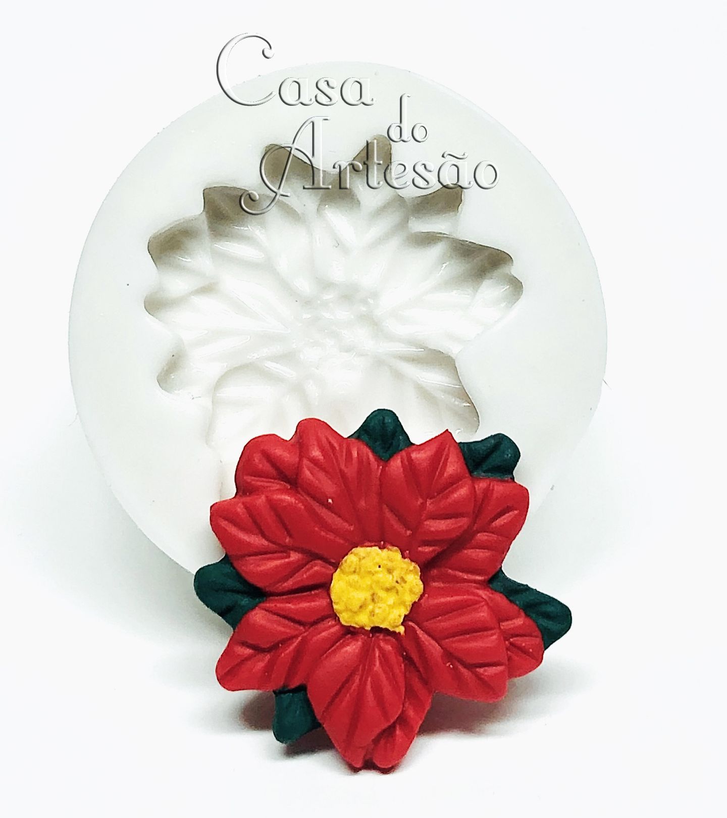 Molde de silicone - Natal - Flor Poinsétia - Pequena - P891