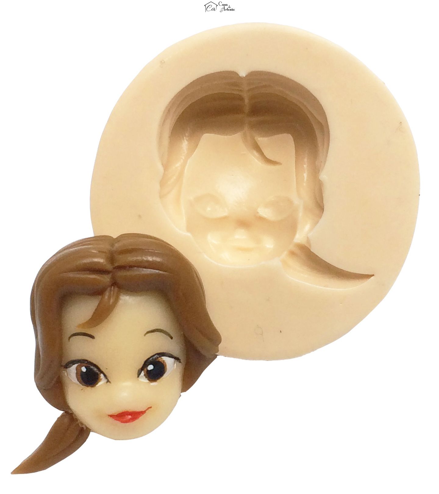 Molde de silicone - A Bela e a Fera - Rosto Bela - Pequeno - P177