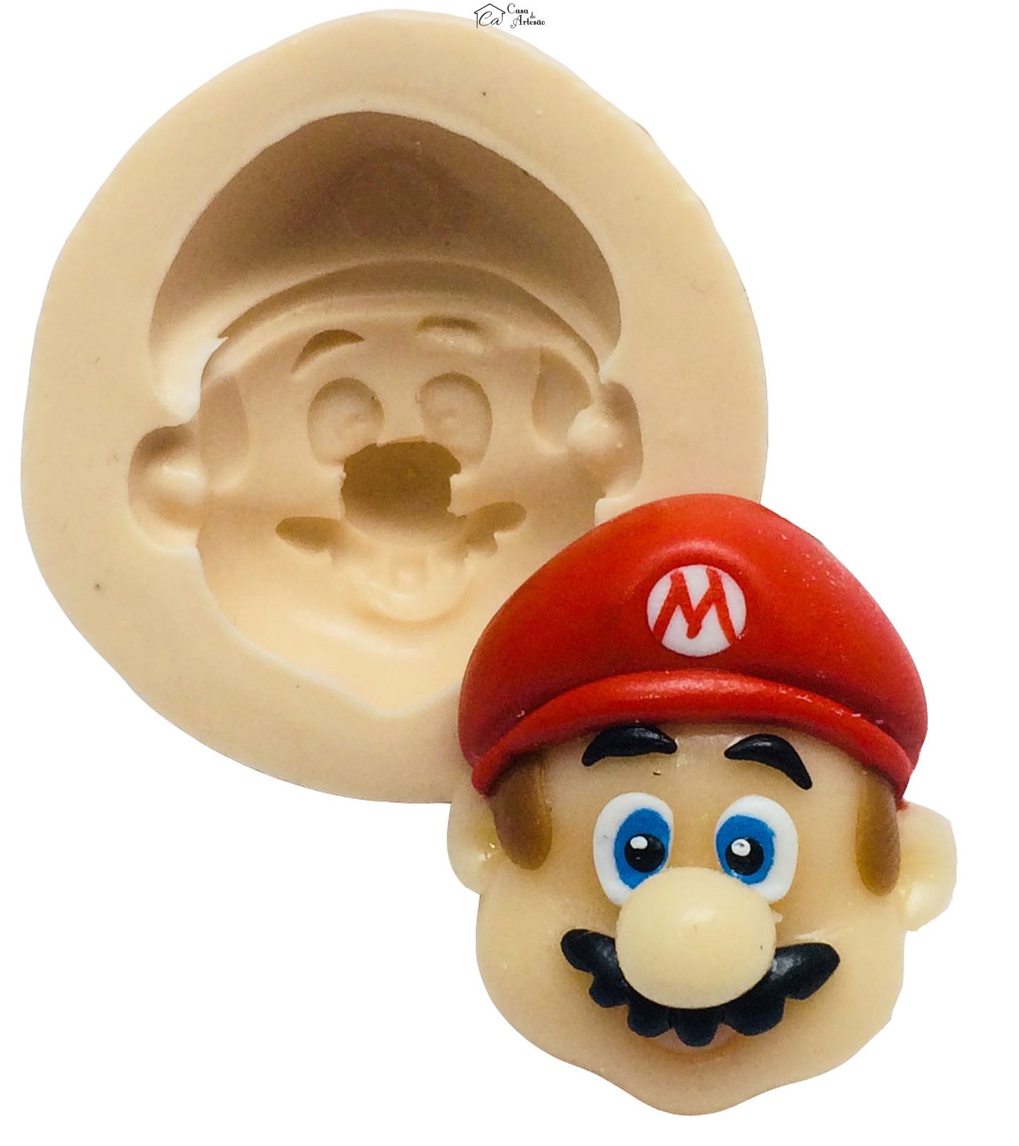 Molde de silicone - Super Mario Bros. - Rosto Mario - P177