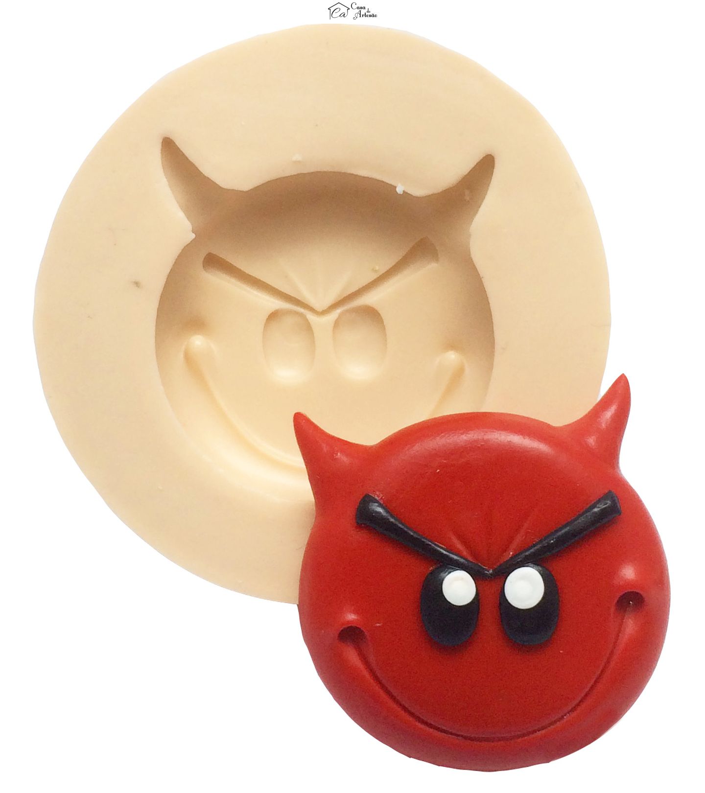 Molde de silicone - Emoji O filme - Rosto Diabinho Medio - P291